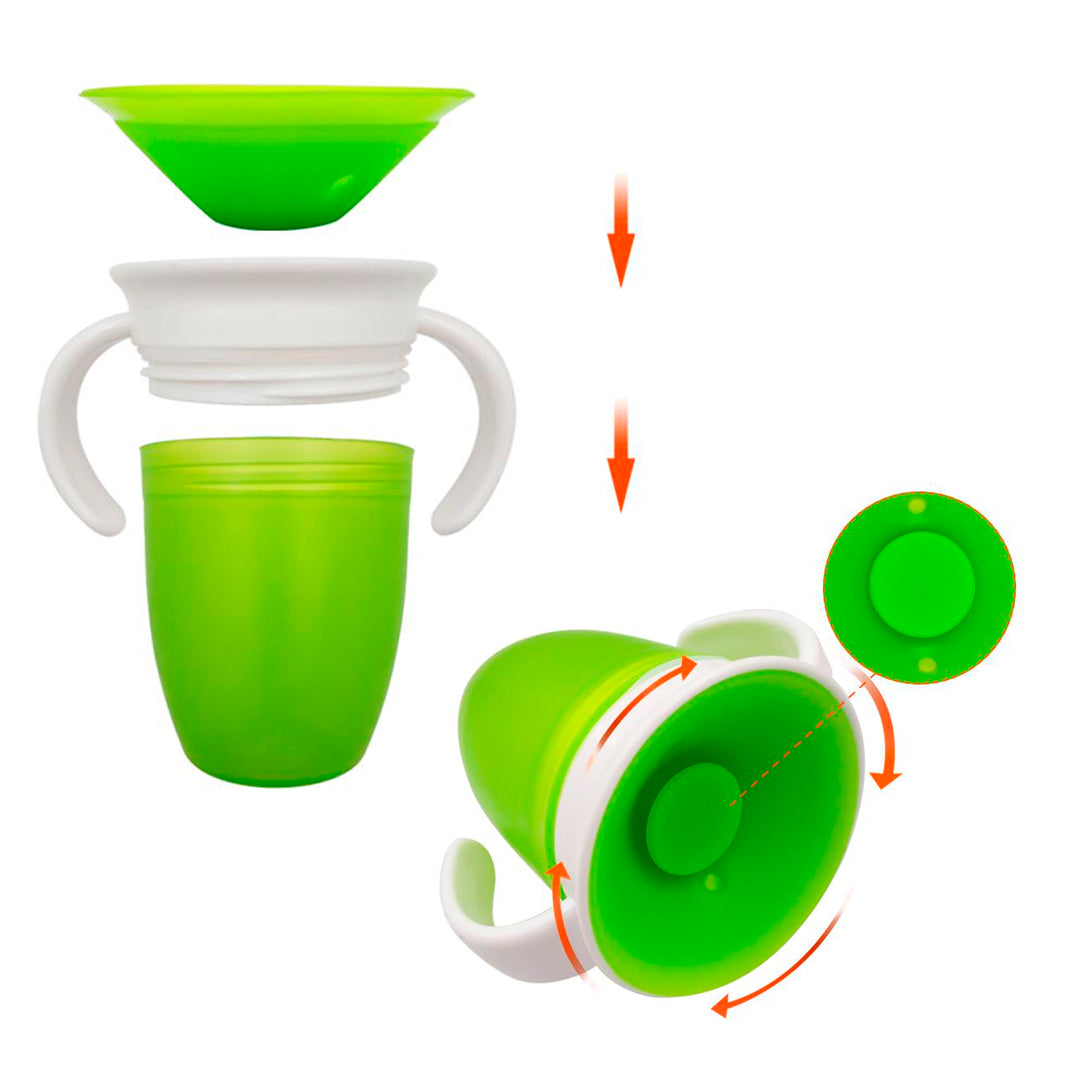 Vaso Antiderrame Bebe 360° Vaso Con Agarradera