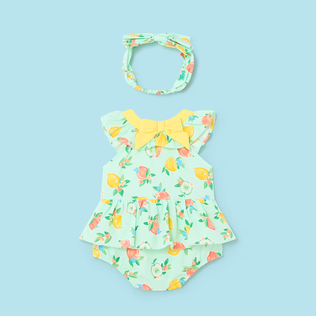 Vestido de baño para niña, con diseño estampado y balaca - Mayoral