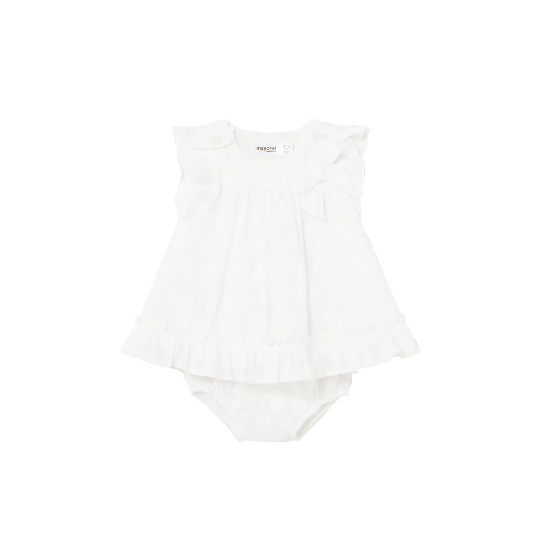 Vestido de 2 piezas Jacquard Blanco para recién nacido - Mayoral
