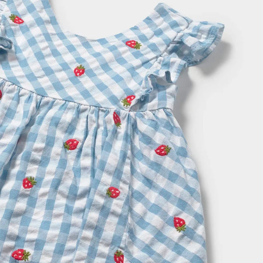 Vestido con bolero estampado a cuadros con fresas - Mayoral