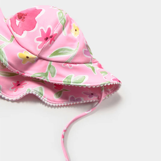 Vestido de baño estampado flores con gorro a juego - Mayoral