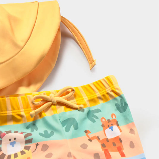 Vestido de baño camiseta, short y gorro a juego - Mayoral