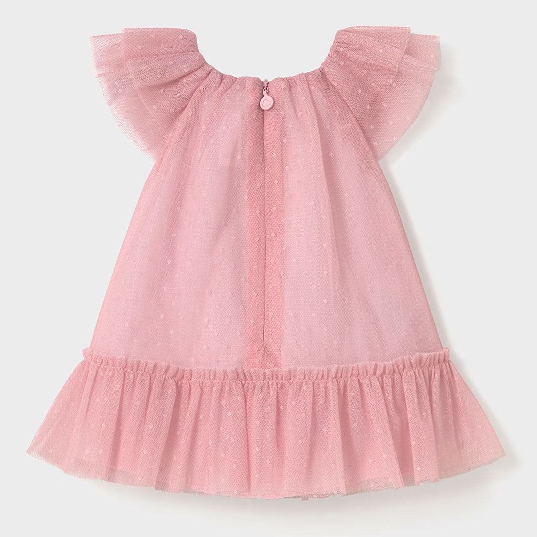 Vestido con bolero color rosa para bebé, hecho en tela ligera y transpirable, 100% hecha en algodón antialérgico, ideal para cualquier ocasión - Mayoral