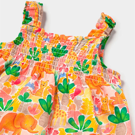 Vestido con diseño estampado y balaca a juego - Mayoral