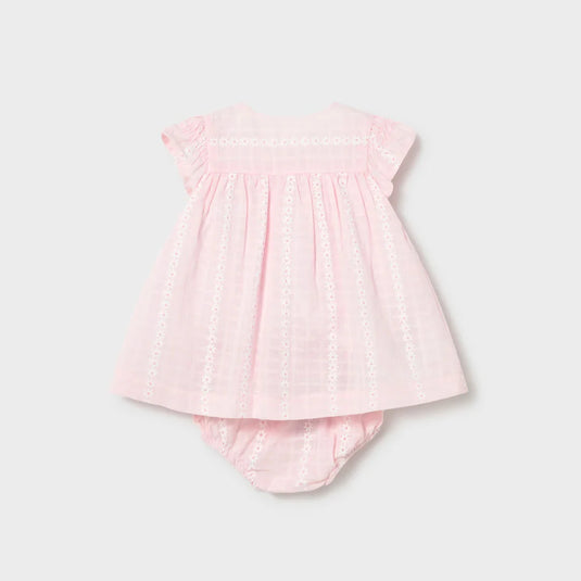 Vestido con diseño en patrón de florecitas blancas - Mayoral