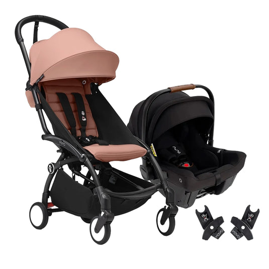 Coche Yoyo3 travel system con portabebés + Pipa Urban Nuna + Adaptadores, instalación sin herramientas, desde recién nacido hasta 4 años - Stokke & Nuna