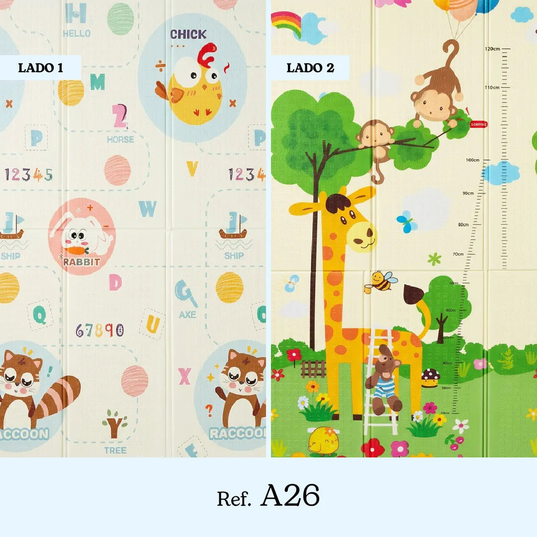 Tapete didáctico de gateo, tapete de juego plegable de espuma, portátil