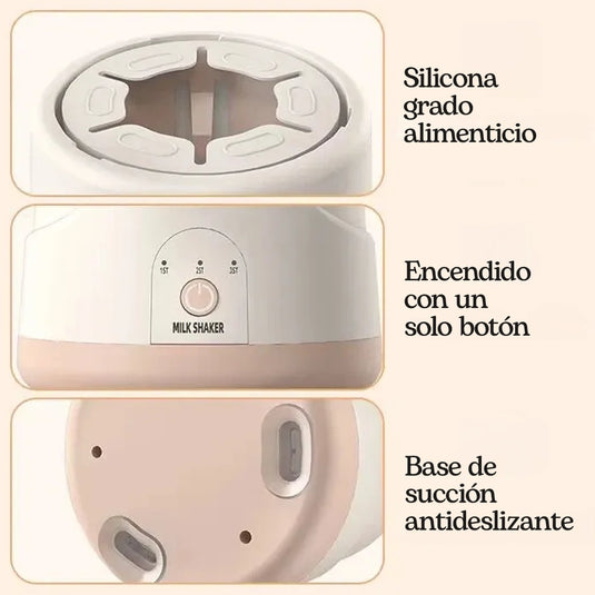 Agitadora de teteros automática USB, mezcla sin grumos ni espuma