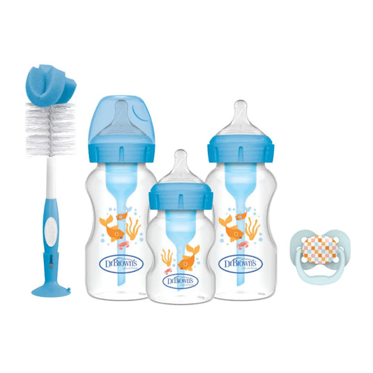 Set regalo de teteros Options+, cepillo y chupa - Dr Brown's