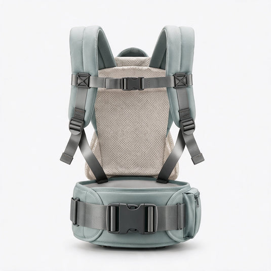 Portabebé ergonómico canguro con apoyo de cadera y lumbar, 6 posiciones de uso, 0-24 meses