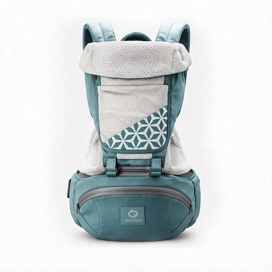 Portabebé ergonómico canguro con apoyo de cadera y lumbar, 6 posiciones de uso, 0-24 meses