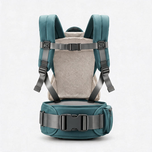 Portabebé ergonómico canguro con apoyo de cadera y lumbar, 6 posiciones de uso, 0-24 meses