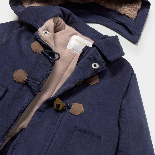 Chaqueta con capucha desmontable y botones de madera Azul Marino - Mayoral