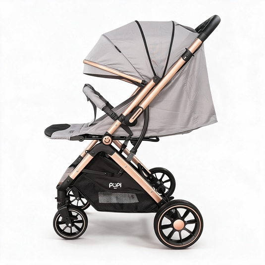 Coche maleta para bebé reversible con capota amplia y cubrepies