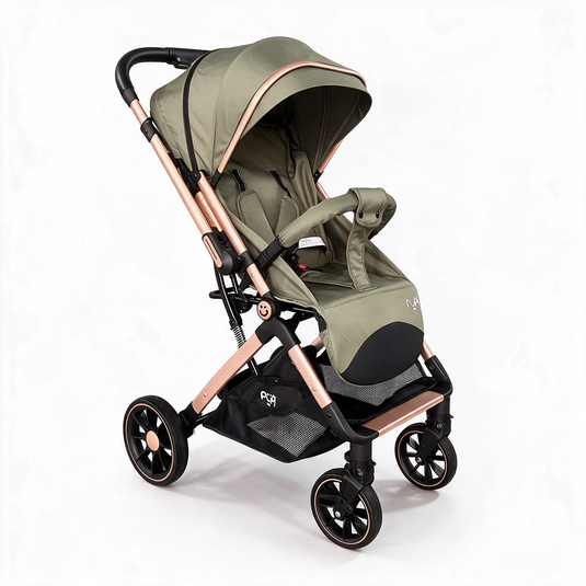Coche maleta para bebé reversible con capota amplia y cubrepies