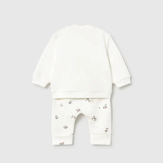 Conjunto 4pz buzos bordados y pantalones a juego Niebla - Mayoral