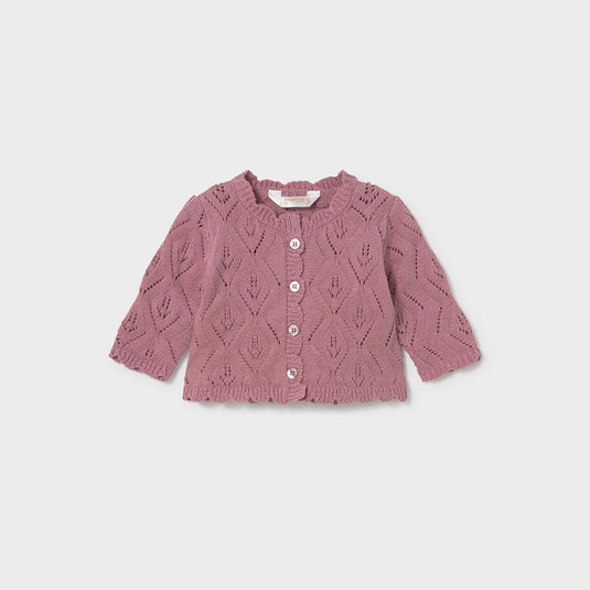 Conjunto 3pz camiseta floral, chaqueta tejida calada y overall - Mayoral