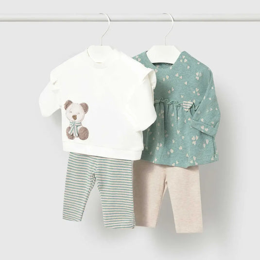 Conjunto 2pz blusa/buzo bordado y legging para recién nacida - Mayoral