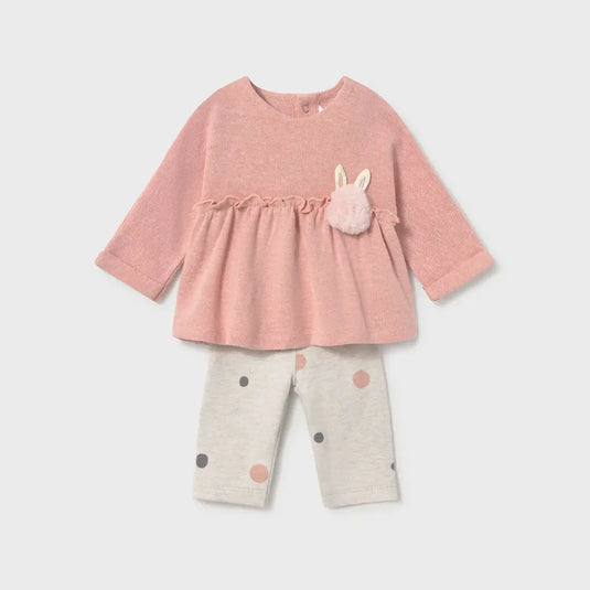 Conjunto 2pz buzo bordado y leggings para recién nacida - Mayoral