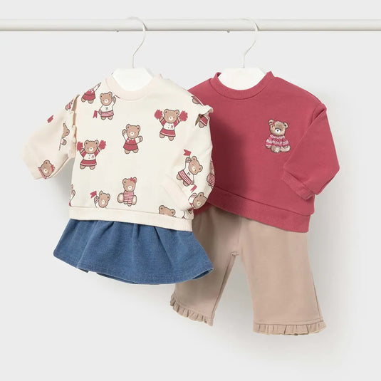 Conjunto punto 2 piezas sudadera, falda y pantalón para recién nacida - Mayoral