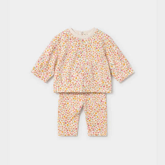 Conjunto jaspeado 2 piezas sudadera y leggings para recién nacida - Mayoral