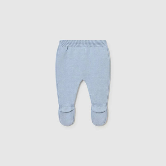 Conjunto 3pz chaqueta tejida, body y pantalón con pie Cielo - Mayoral