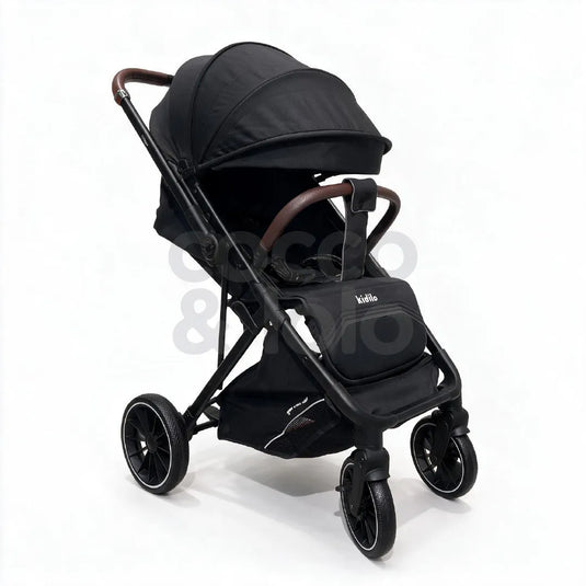 Coche paseador 6530 para bebé, plegable tipo maleta, con capazo amplio, manillar reversible, respaldo reclinable automático y mosquitero, de 0 a 36 meses - Kidilo