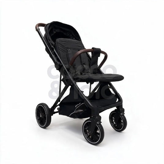 Coche paseador 6530 para bebé, plegable tipo maleta, con capazo amplio, manillar reversible, respaldo reclinable automático y mosquitero, de 0 a 36 meses - Kidilo