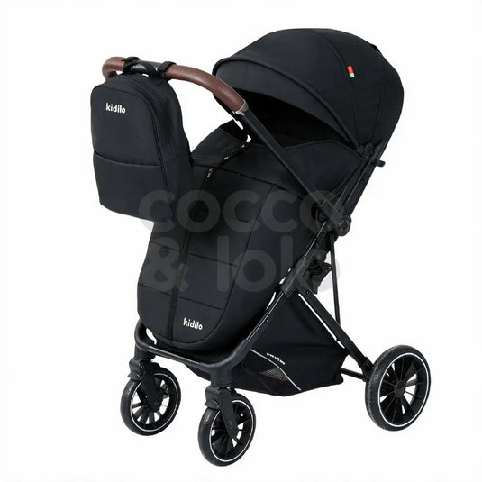 Coche paseador 6530 para bebé, plegable tipo maleta, con capazo amplio, manillar reversible, respaldo reclinable automático y mosquitero, de 0 a 36 meses - Kidilo