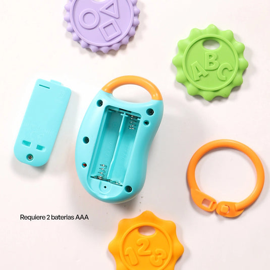 Llave musical sensorial para bebé con luces, sonidos y mordedores
