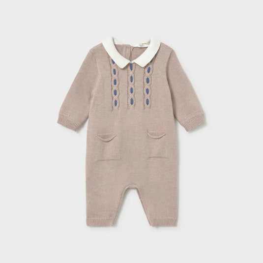 Mameluco tejido cuello camisero Moca Vigoré - Mayoral