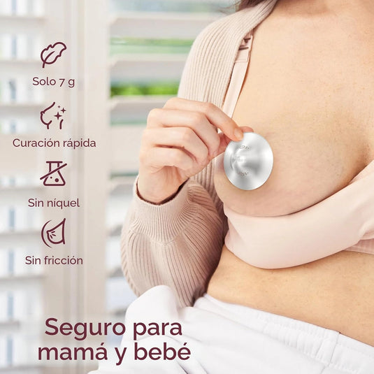 Pezoneras de plata para lactancia - Momcozy