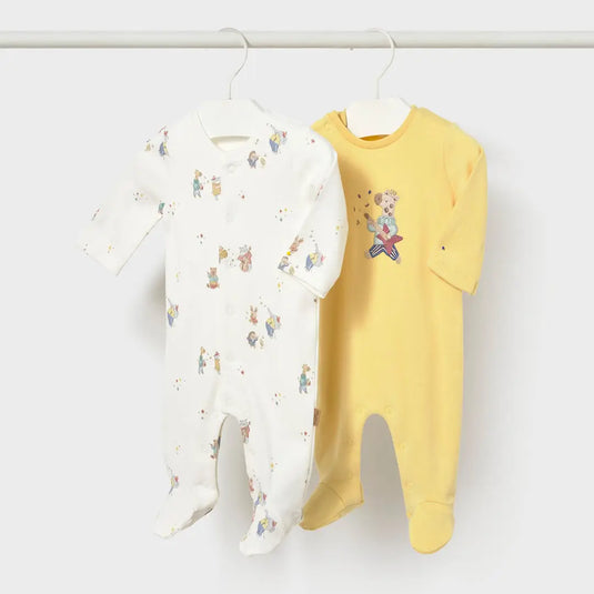 Pijama mameluco en punto interlock para recién nacido, con cuello de canalé - Mayoral