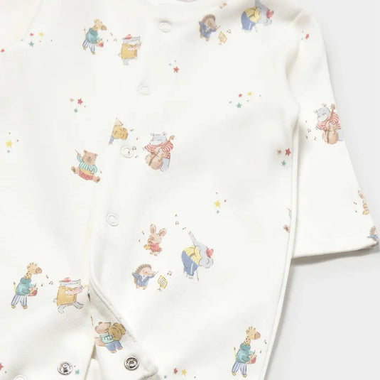 Pijama mameluco en punto interlock para recién nacido, con cuello de canalé - Mayoral
