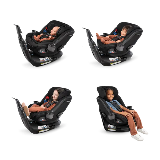 Silla de carro convertible giratoria 360° REVV para bebé, de uso a contramarcha y a favor de la marcha, con arnés de 5 puntos, protección lateral y 10 posiciones de reclinación - Nuna