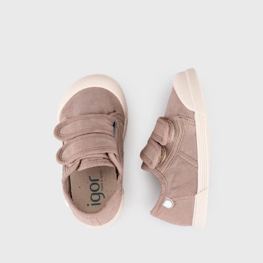 Tenis de lona 100% algodón con doble cierre en velcro para bebé - Igor