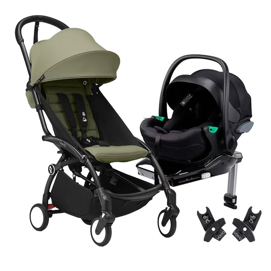 Coche Yoyo3 travel system + portabebés Kidilo y base con sistema isofix + adaptadores, instalación sin herramientas, desde recién nacido hasta 4 años - Stokke & Kidilo