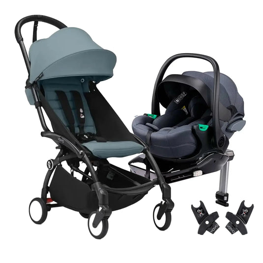 Coche Yoyo3 travel system + portabebés Kidilo y base con sistema isofix + adaptadores, instalación sin herramientas, desde recién nacido hasta 4 años - Stokke & Kidilo