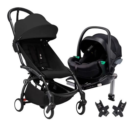 Coche Yoyo3 travel system + portabebés Kidilo y base con sistema isofix + adaptadores, instalación sin herramientas, desde recién nacido hasta 4 años - Stokke & Kidilo