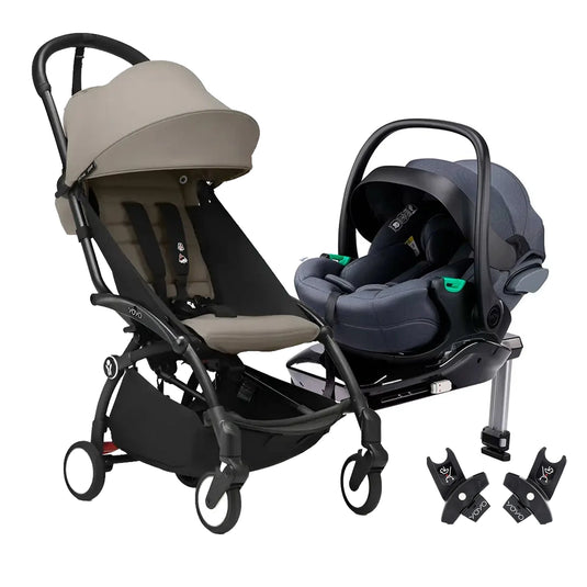 Coche Yoyo3 travel system + portabebés Kidilo y base con sistema isofix + adaptadores, instalación sin herramientas, desde recién nacido hasta 4 años - Stokke & Kidilo