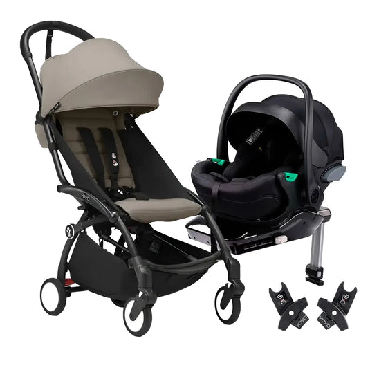 Coche Yoyo3 travel system + portabebés Kidilo y base con sistema isofix + adaptadores, instalación sin herramientas, desde recién nacido hasta 4 años - Stokke & Kidilo