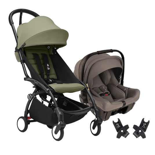 Coche Yoyo3 travel system con portabebés + Pipa Urban Nuna + Adaptadores, instalación sin herramientas, desde recién nacido hasta 4 años - Stokke & Nuna