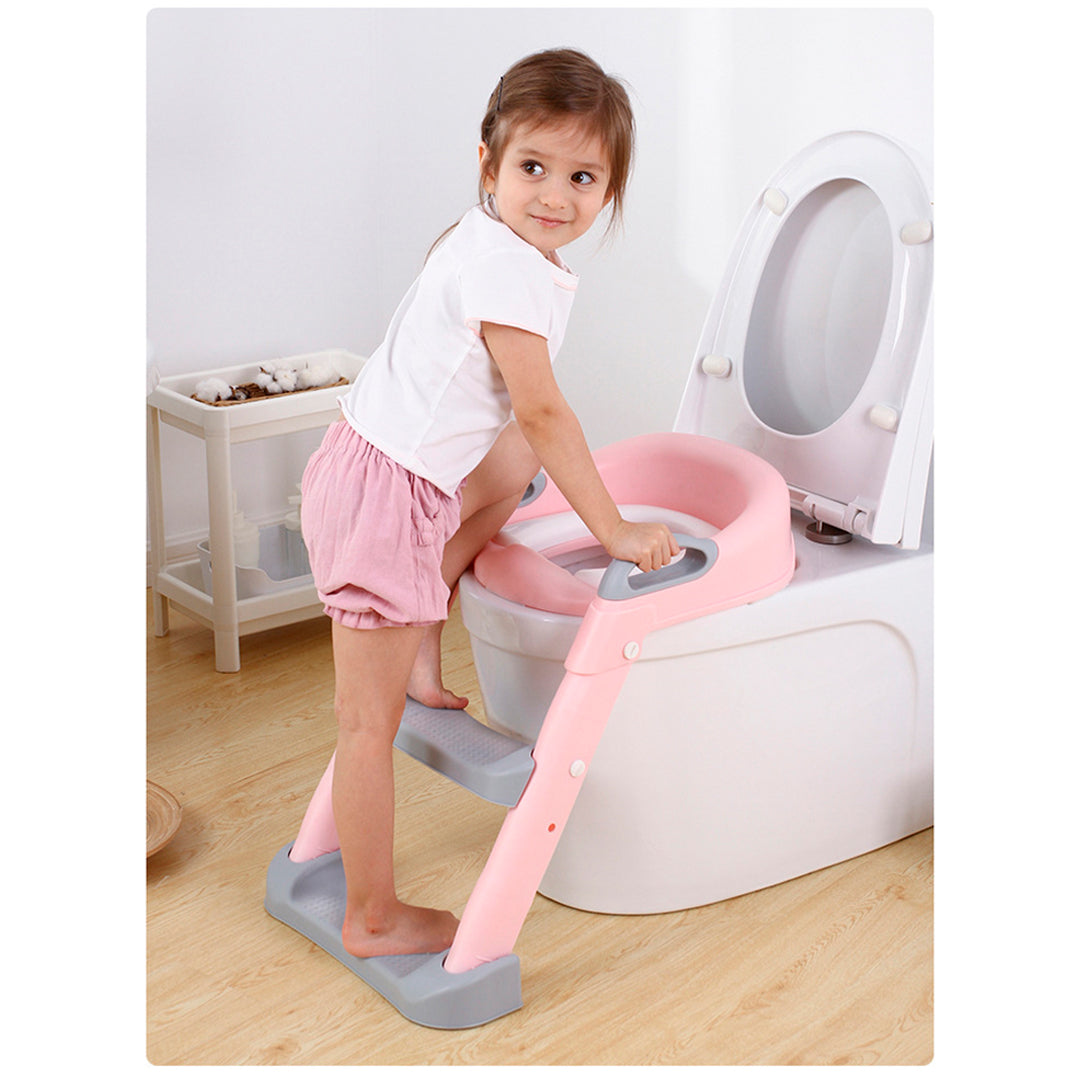 Escalera plegable ajustable para baños para niños