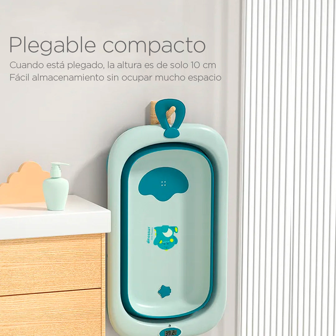 Bañera Plegable Dinosaurio con termómetro