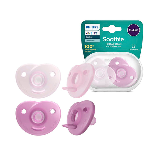 Chupa soothie x2 para bebé de 0 a 6 meses, chupete silicona medica niña - Philips Avent