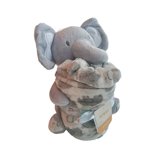 Peluche con cobija hipoalergénica para bebé con diseño de animales