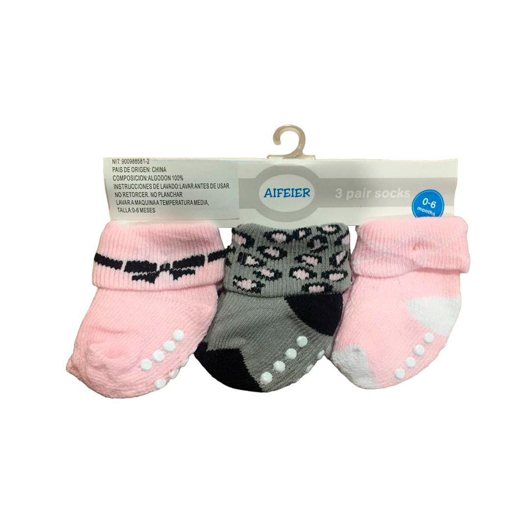 Set medias x3 AIFEIER Animal Print / Rosa