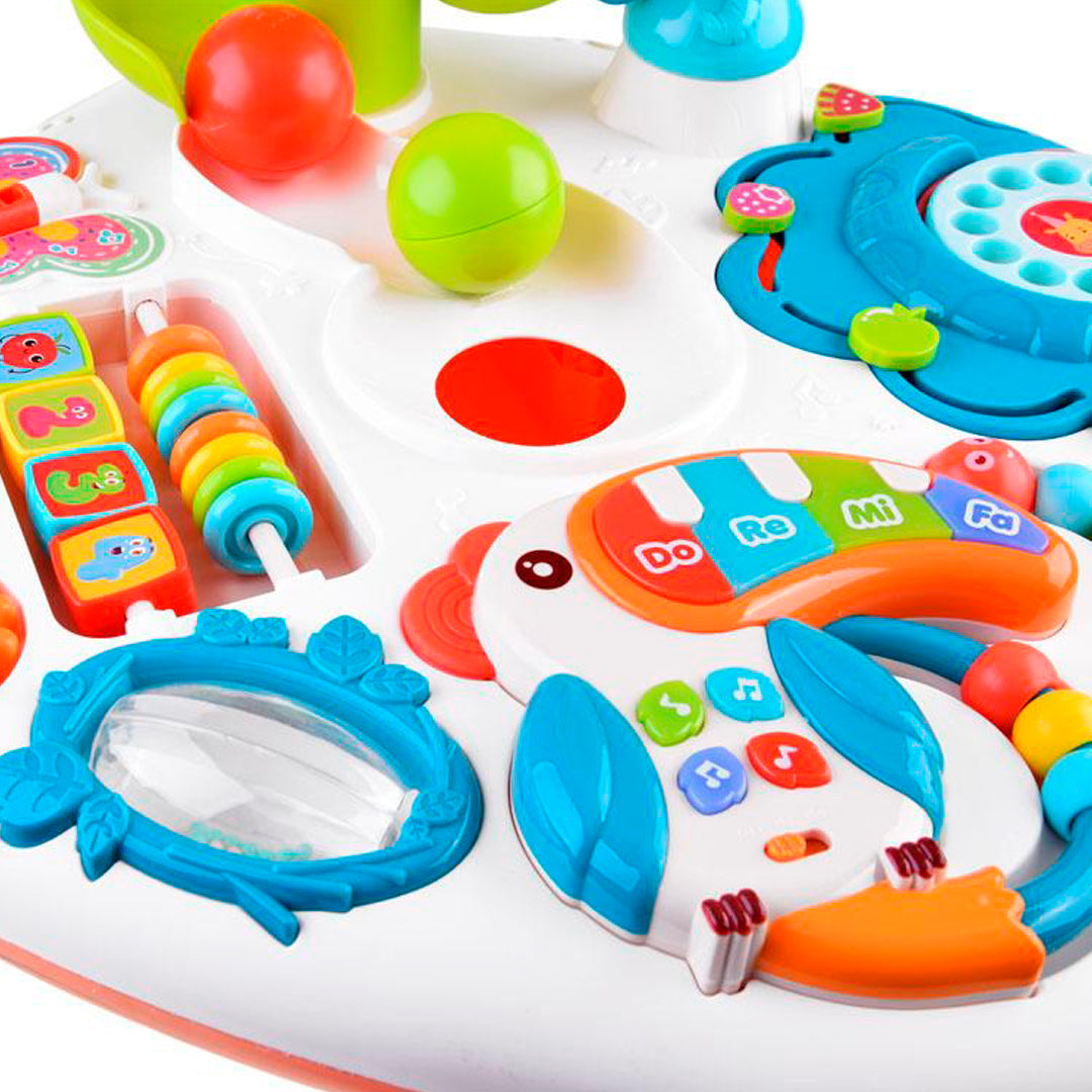 Mesa de juegos interactiva y musical, con diferentes juguetes, sonidos y colores - Huanger