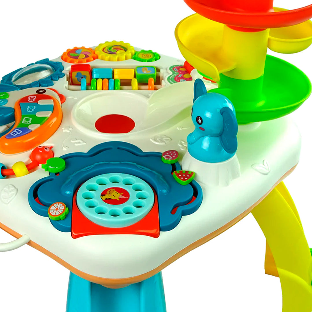 Mesa de juegos interactiva y musical, con diferentes juguetes, sonidos y colores - Huanger