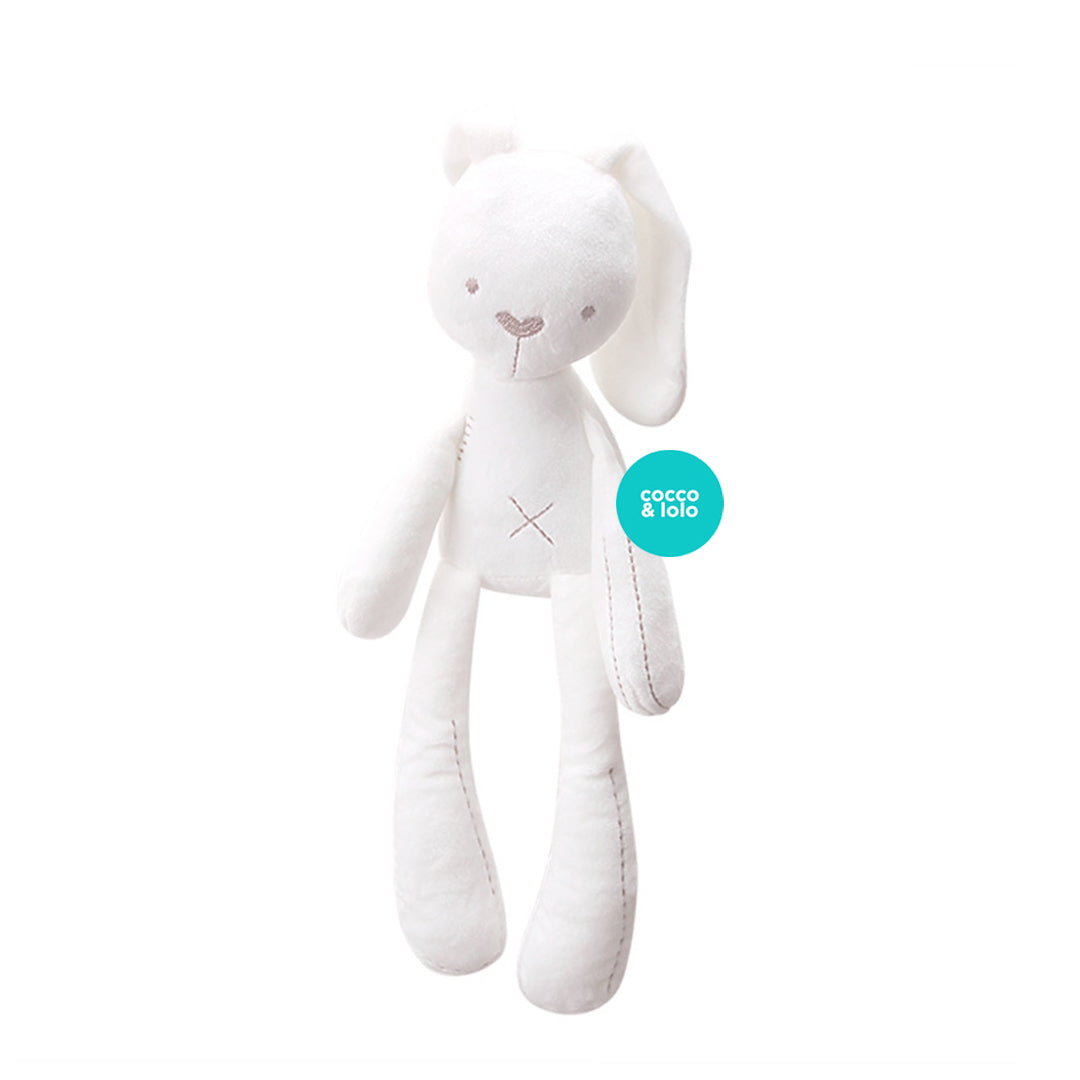 Muñeco de peluche para abrazar y calmar al recién nacido, suave juguete para dormir Conejo Blanco